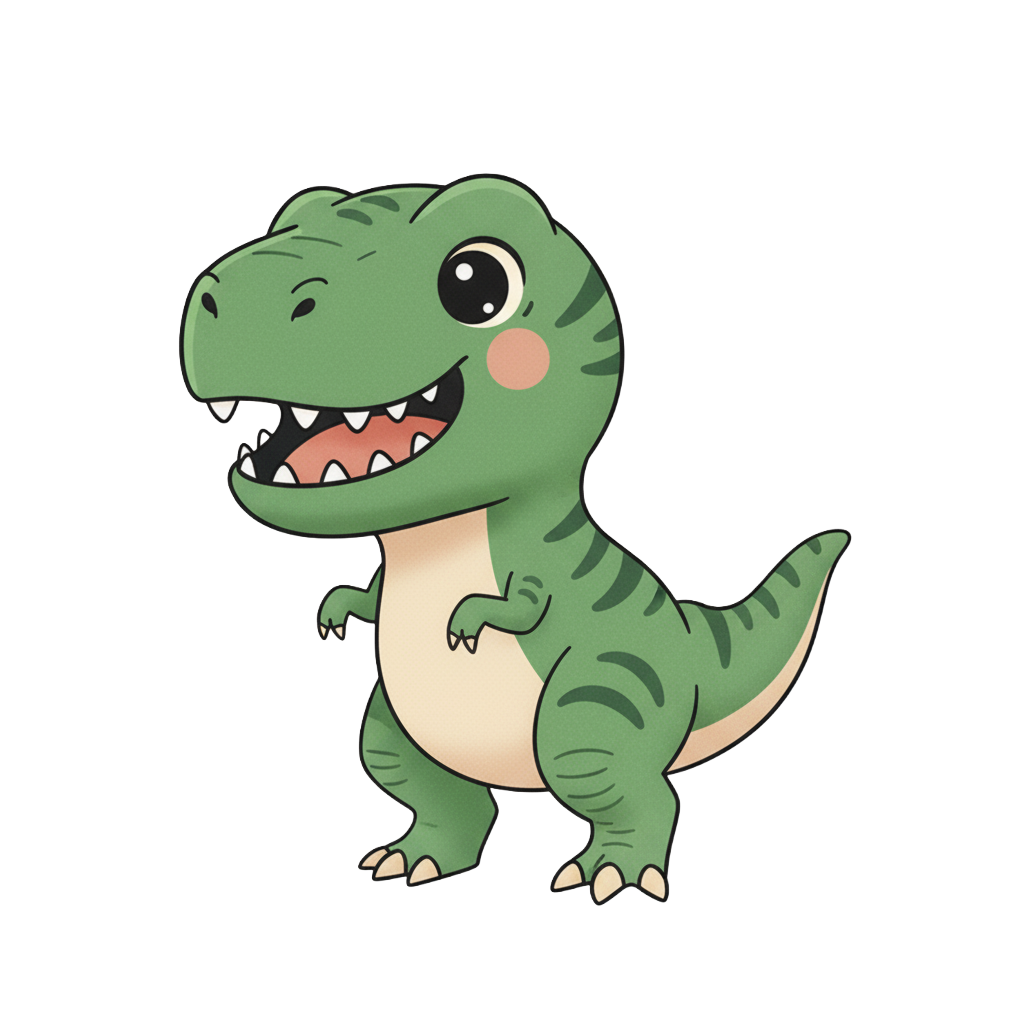T-rex animal companion for a personalized dinosaur book